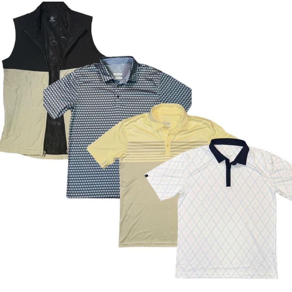 NWOT Swannies Golf Short Sleeve Polos size M & Swannies Cruz Colorblock Vest siz